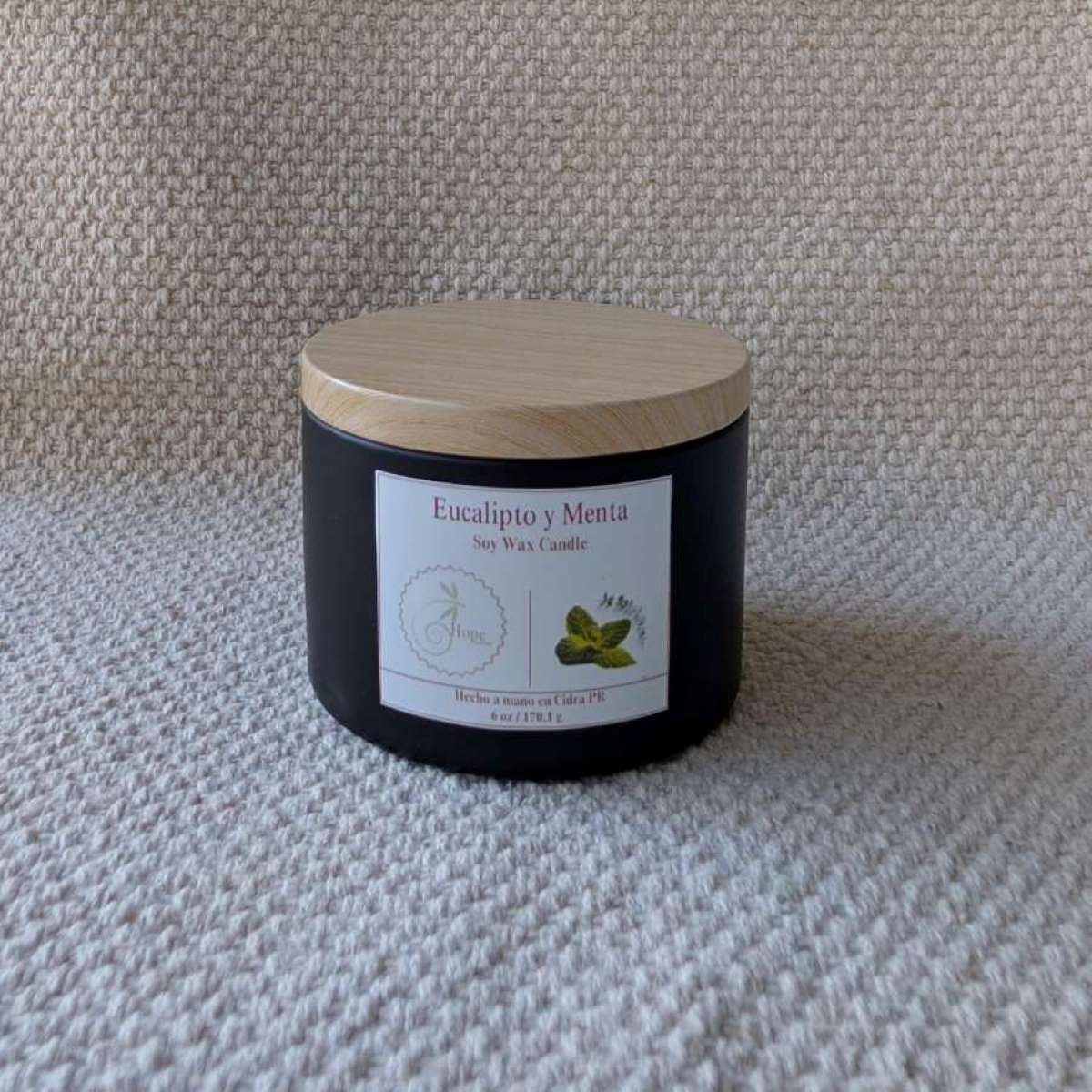 Eucalipto y Menta vela de soya