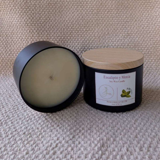Vela de soya Eucalipto y Menta